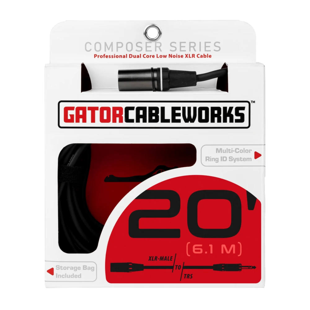Коммутационный кабель Gator GCWC-XLR-20MTRS Composer Series Balanced Black 6.1 м