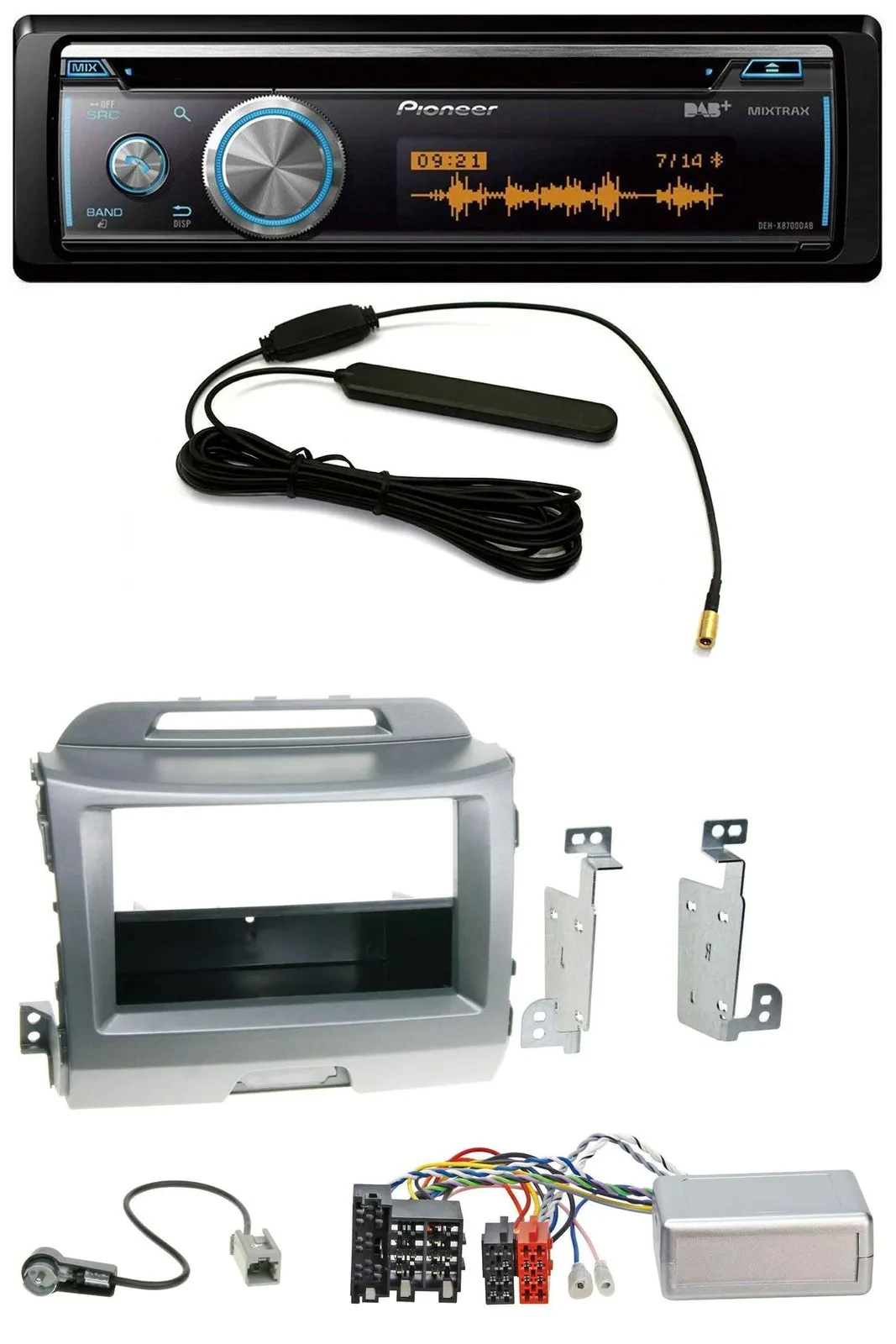 Pioneer CD USB Bluetooth DAB Lenkrad Autoradio für Kia Sportage 3 2010-15 silber