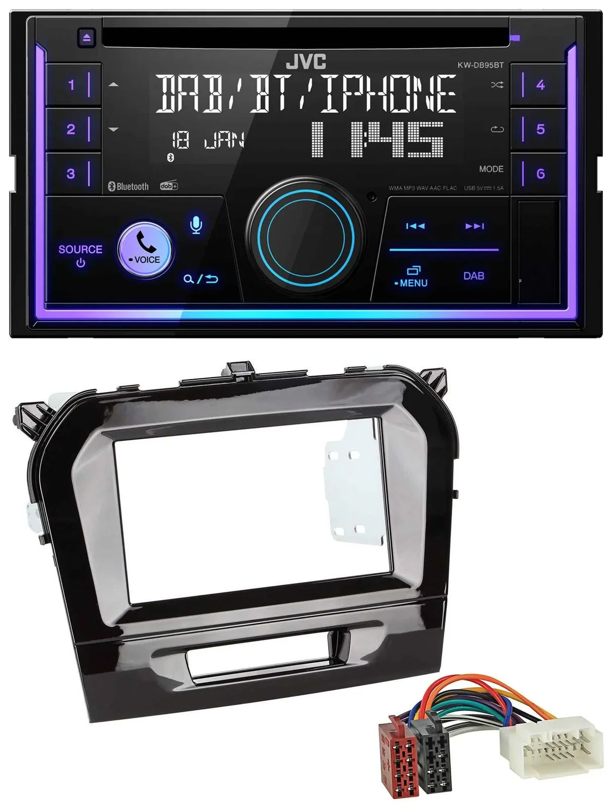 JVC MP3 USB 2DIN DAB Bluetooth CD Autoradio für Suzuki Vitara (ab 2015)