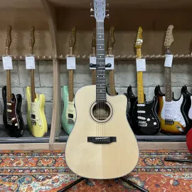 Трансакустическая гитара Mentreel HB-6DC-OS1 Dreadnought Natural Satin