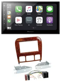 Pioneer MP3 Bluetooth DAB 2DIN USB Autoradio für Mercedes S-Klasse 98-05 Holzopt