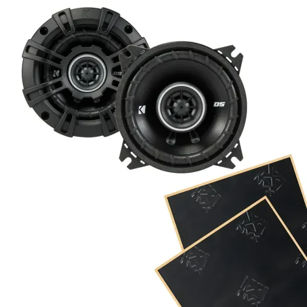Kicker DSC404 4" DS Series 2-Way Car Speakers + Sound Damping