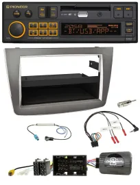 Автомагнитола для Alfa Romeo Mito (2014–2018, тип 955) Pioneer DAB, USB, Bluetooth, поддержка кнопок на руле, серебристая