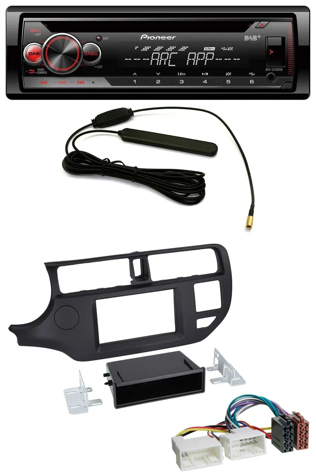 Pioneer CD USB AUX DAB MP3 Autoradio für Kia Rio (UB 2011-2014) schwarz