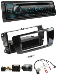 Kenwood Bluetooth USB CD Lenkrad DAB Autoradio für Seat Ibiza Klavierlack schwar