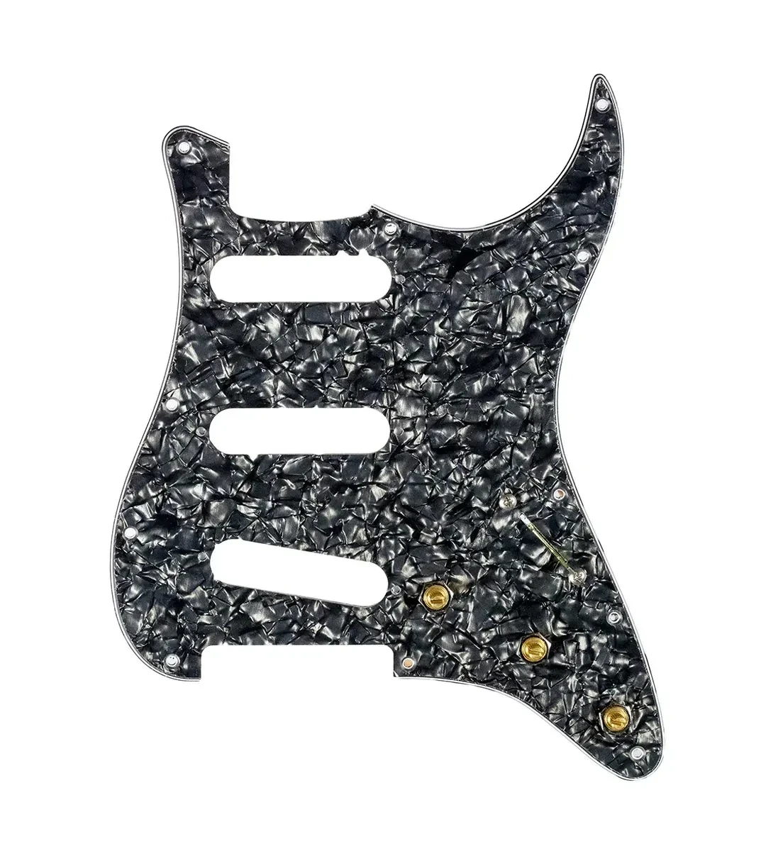 920D Custom SSS Pre-Wired Pickguard for Strat With A Black Pearl Pickguard an...
