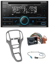 Kenwood CD 2DIN DAB USB MP3 Bluetooth Autoradio für Opel Astra J ab 09 Titangrau
