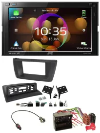 JVC DAB MP3 2DIN Bluetooth USB Autoradio für BMW X3 E83 2004-2010 mittig