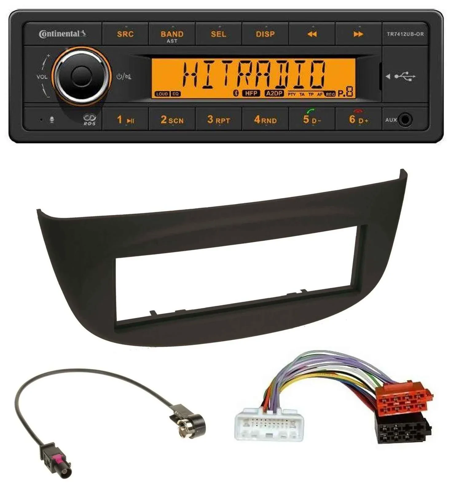 Continental MP3 Bluetooth AUX USB Autoradio für Renault Twingo ab 2015 schwarz