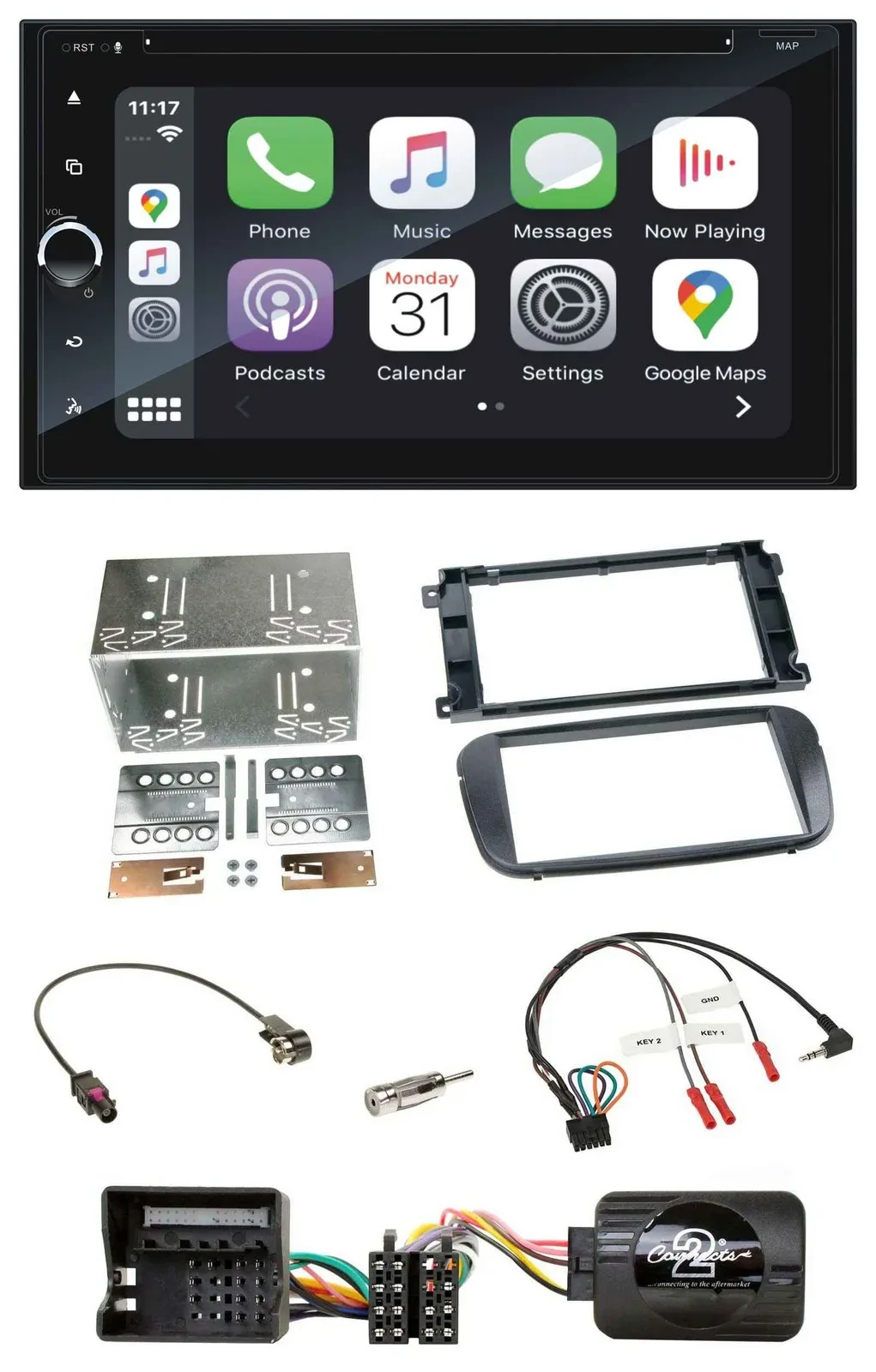 Blaupunkt 2DIN Bluetooth DAB USB DVD Lenkrad Autoradio für Ford Focus C Max Gala