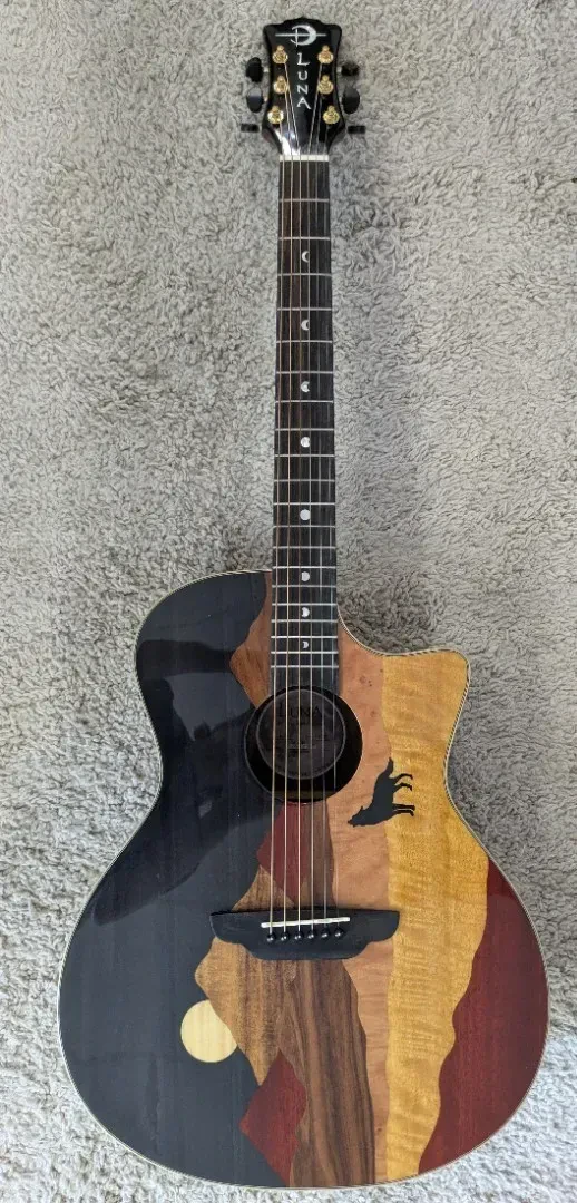 Luna Guitars Vista Wolf Koa Body Acoustic Electric Guitar