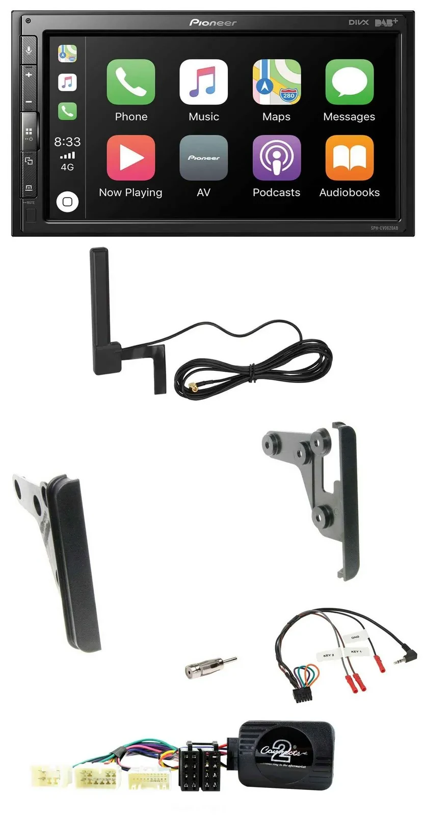 Pioneer USB 2DIN Bluetooth DAB Lenkrad Autoradio für Toyota FJ ab 2007