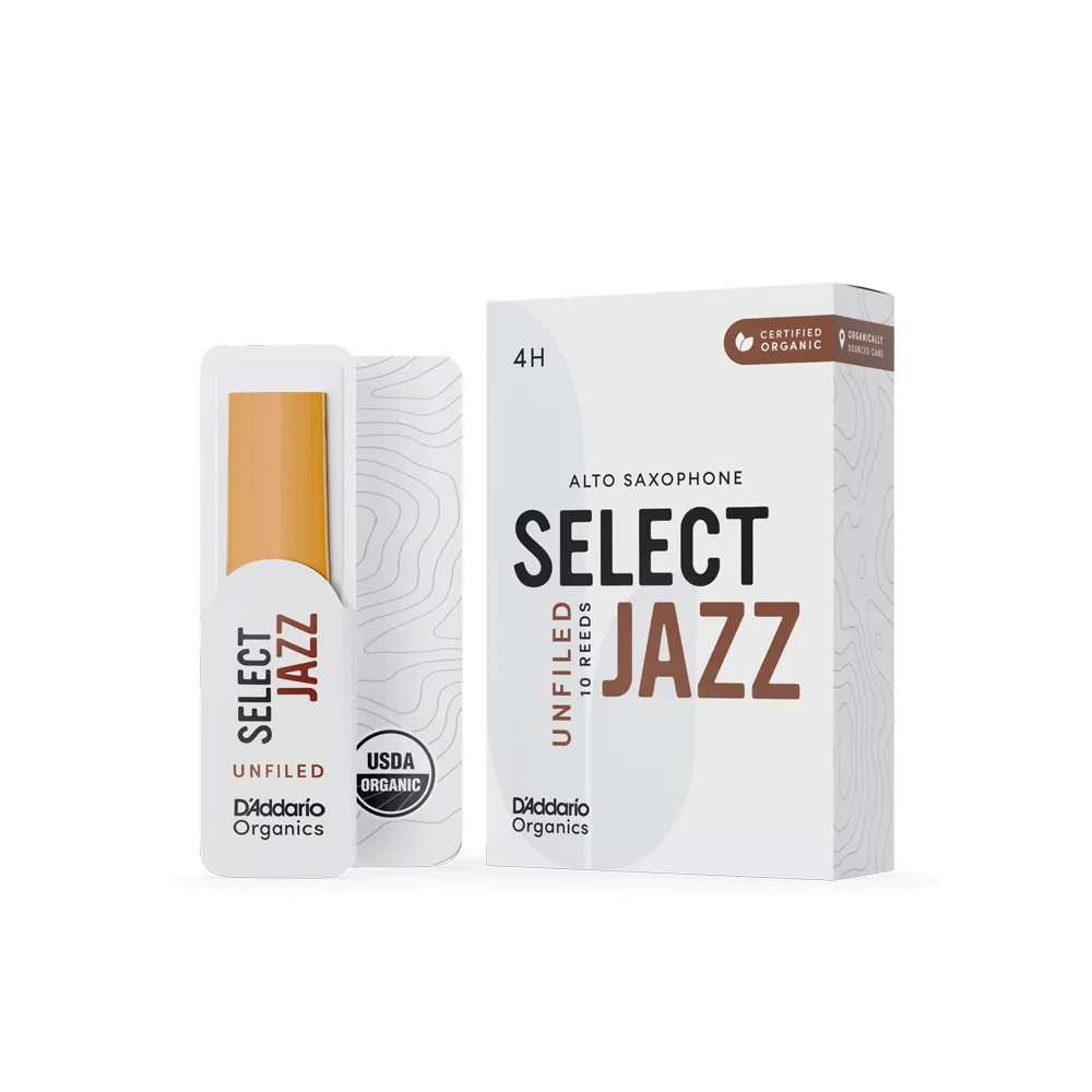 Трости для саксофона для альт-саксофона D'Addario Organic Select Jazz Unfiled ORRS10ASX4H размер 4H, 10 шт