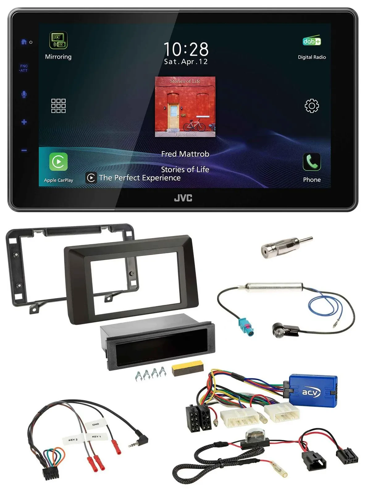 JVC DAB Lenkrad Bluetooth USB Autoradio für Dacia Duster ab 2021