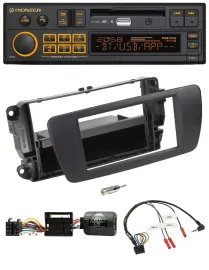 Автомагнитола Pioneer DAB, USB, Bluetooth для Seat Ibiza, черный