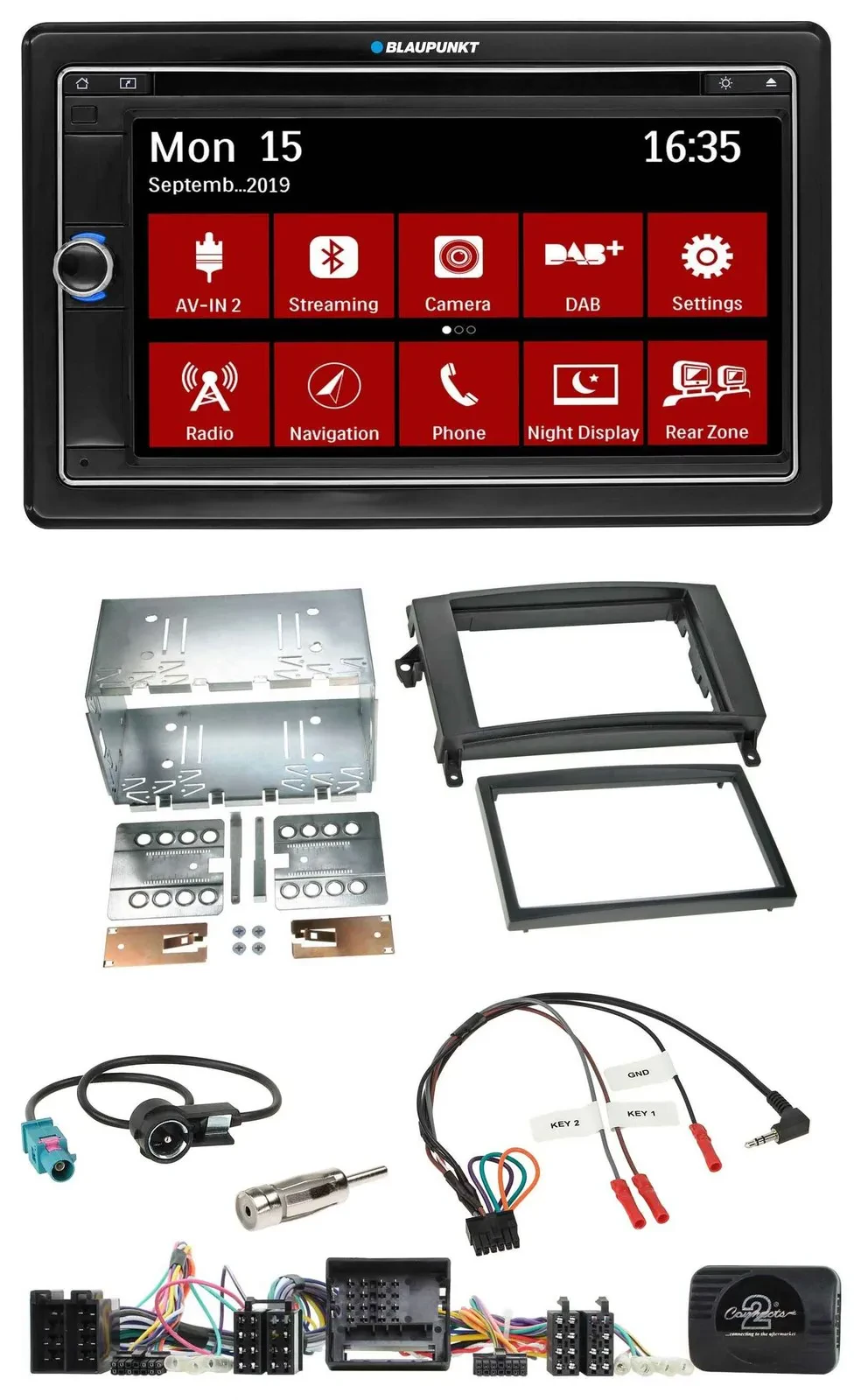 Blaupunkt TMC USB Lenkrad Bluetooth DAB 2DIN Navigation für Mercedes Vito Viano