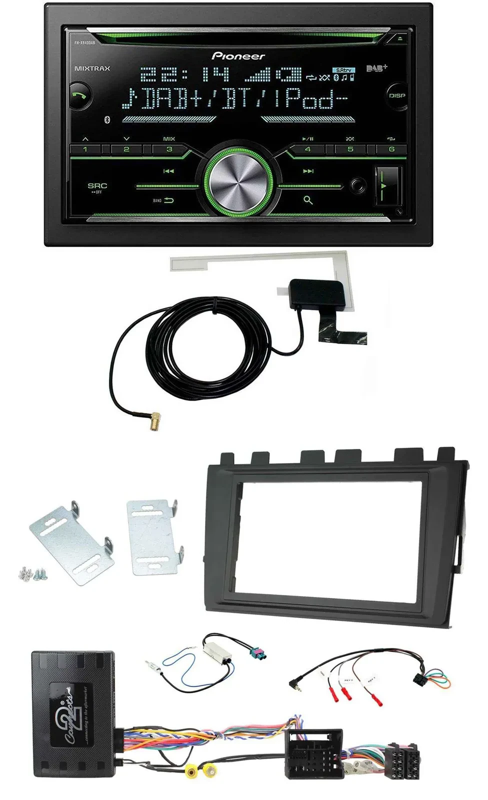 Pioneer CD USB Lenkrad Bluetooth 2DIN DAB Autoradio für VW Polo ab 2018 MIB II I