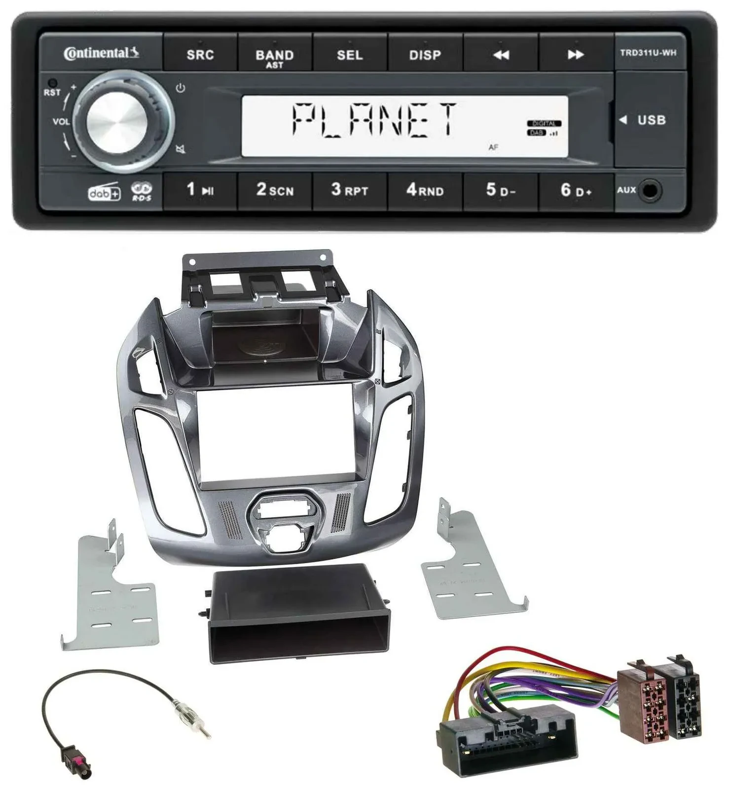 Continental MP3 AUX USB DAB 1DIN Autoradio für Ford Connect Transit 12-18 ohne D