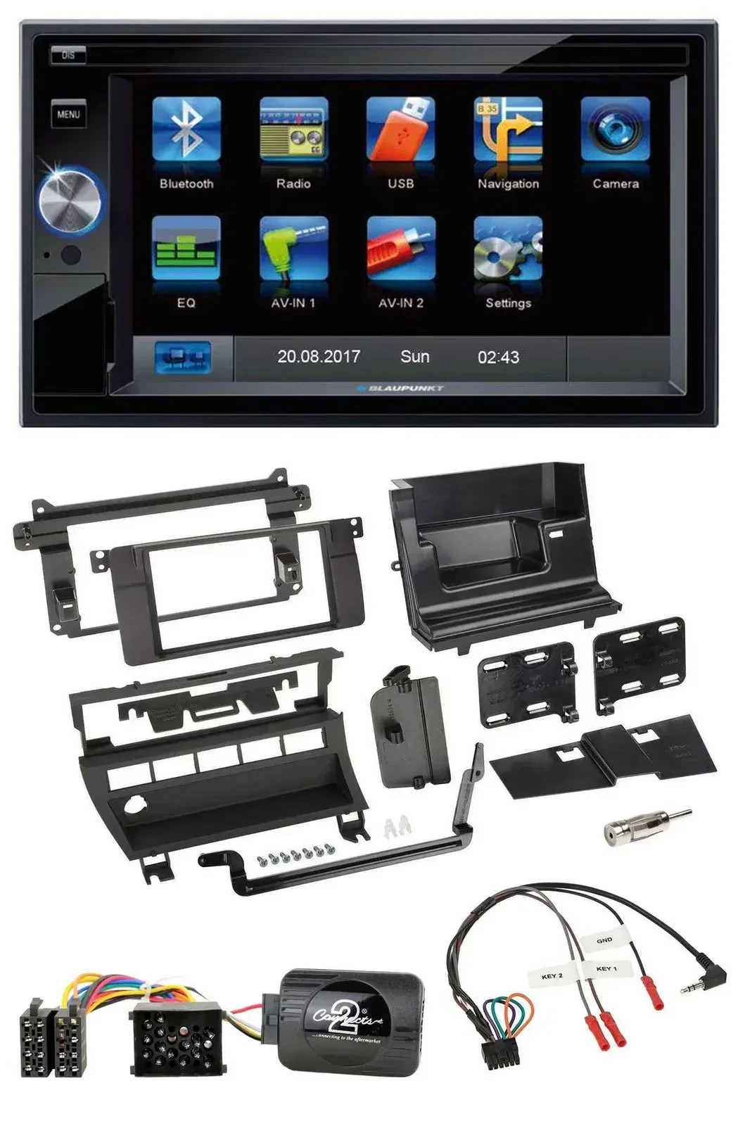 Blaupunkt SD USB TMC Bluetooth 2DIN Lenkrad Navigation für BMW 3er 1999-2006 5 S