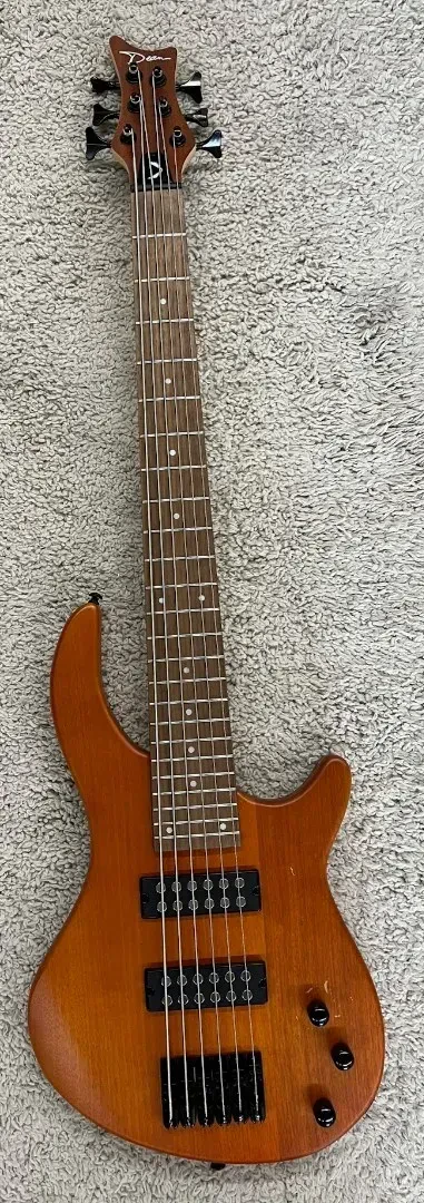 Dean Edge 1 6-String Electric Bass Guitar with Active EQ in Vintage Mahogany