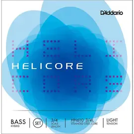 Струны для контрабаса D'Addario Helicore Hybrid Series Double Bass 3/4 Size Light