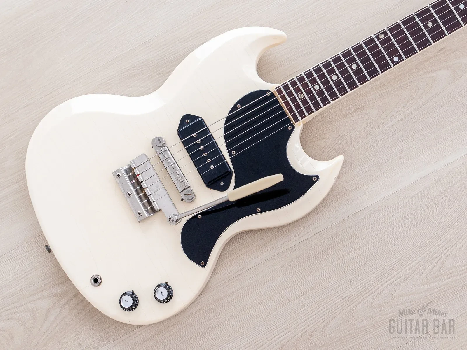 1965 Gibson SG Junior Vintage Guitar Polaris White w Case & 1 11/16" Nut