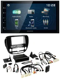 Kenwood 2DIN Bluetooth Lenkrad USB DAB Autoradio für Kia Soul ab 2014 Klima
