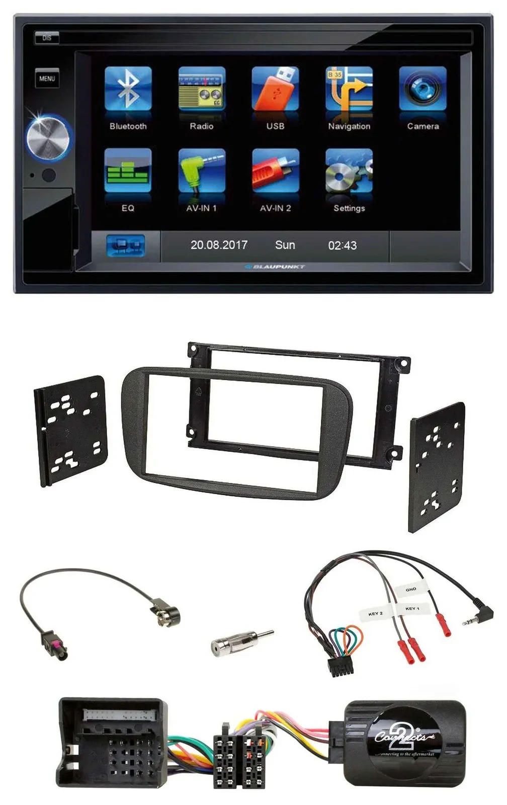 Blaupunkt SD Bluetooth 2DIN MP3 USB Lenkrad Autoradio für Ford Galaxy Focus C-Ma
