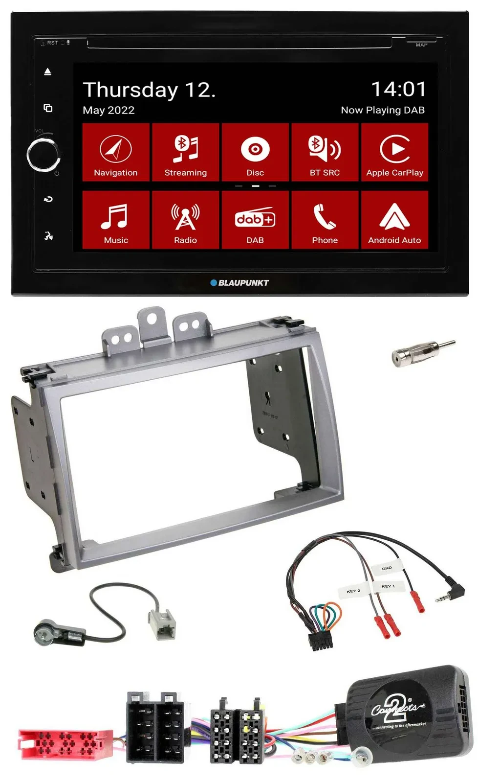 Blaupunkt Lenkrad DVD Bluetooth DAB 2DIN USB Autoradio für Hyundai i20 2009-2012