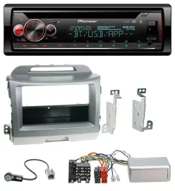 Pioneer Lenkrad DAB CD Bluetooth USB Autoradio für Kia Sportage 3 2010-15 silber