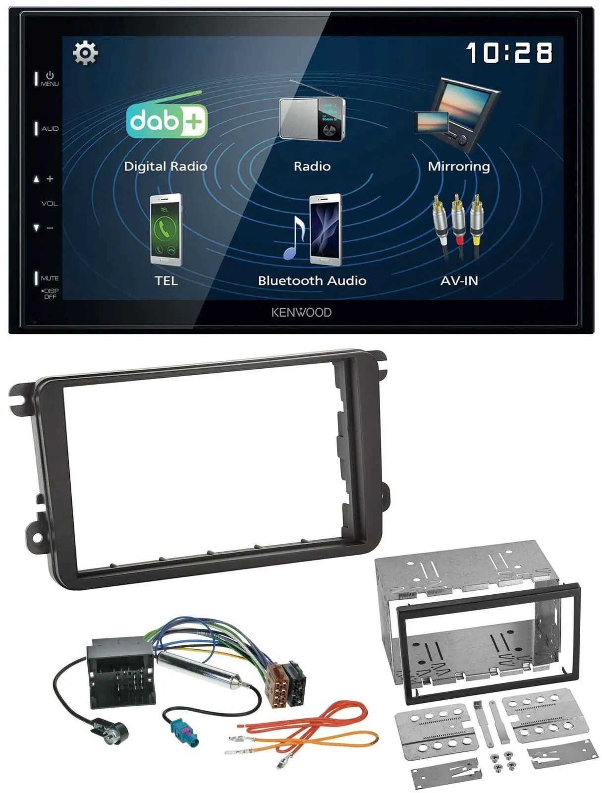 Автомагнитола Kenwood 2-DIN Bluetooth MP3 USB DAB для VW T5 Caravelle/Multivan/Transporter