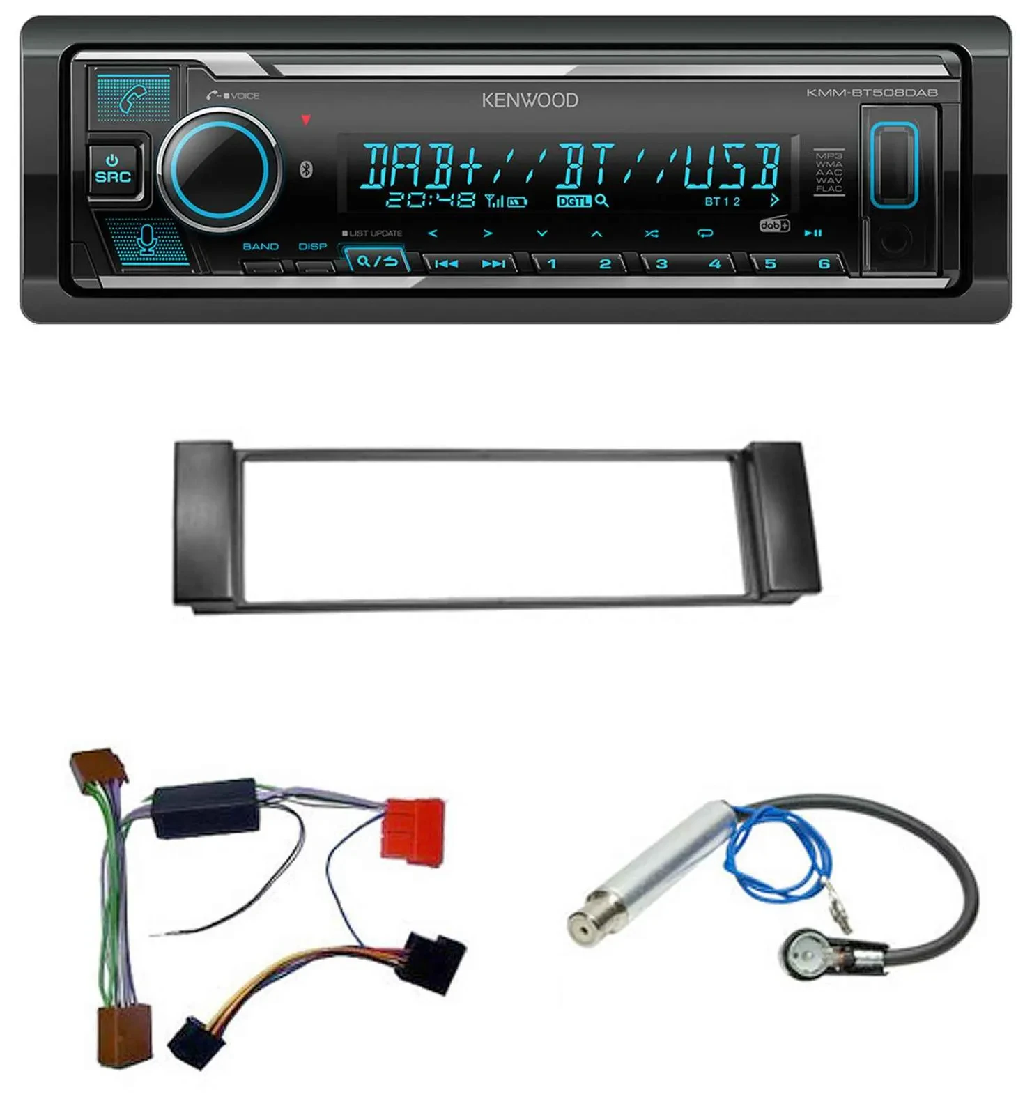 Автомагнитола Kenwood Bluetooth MP3 DAB USB для Audi A3 8L (2000–2003), A6 C5 (2000–2004)