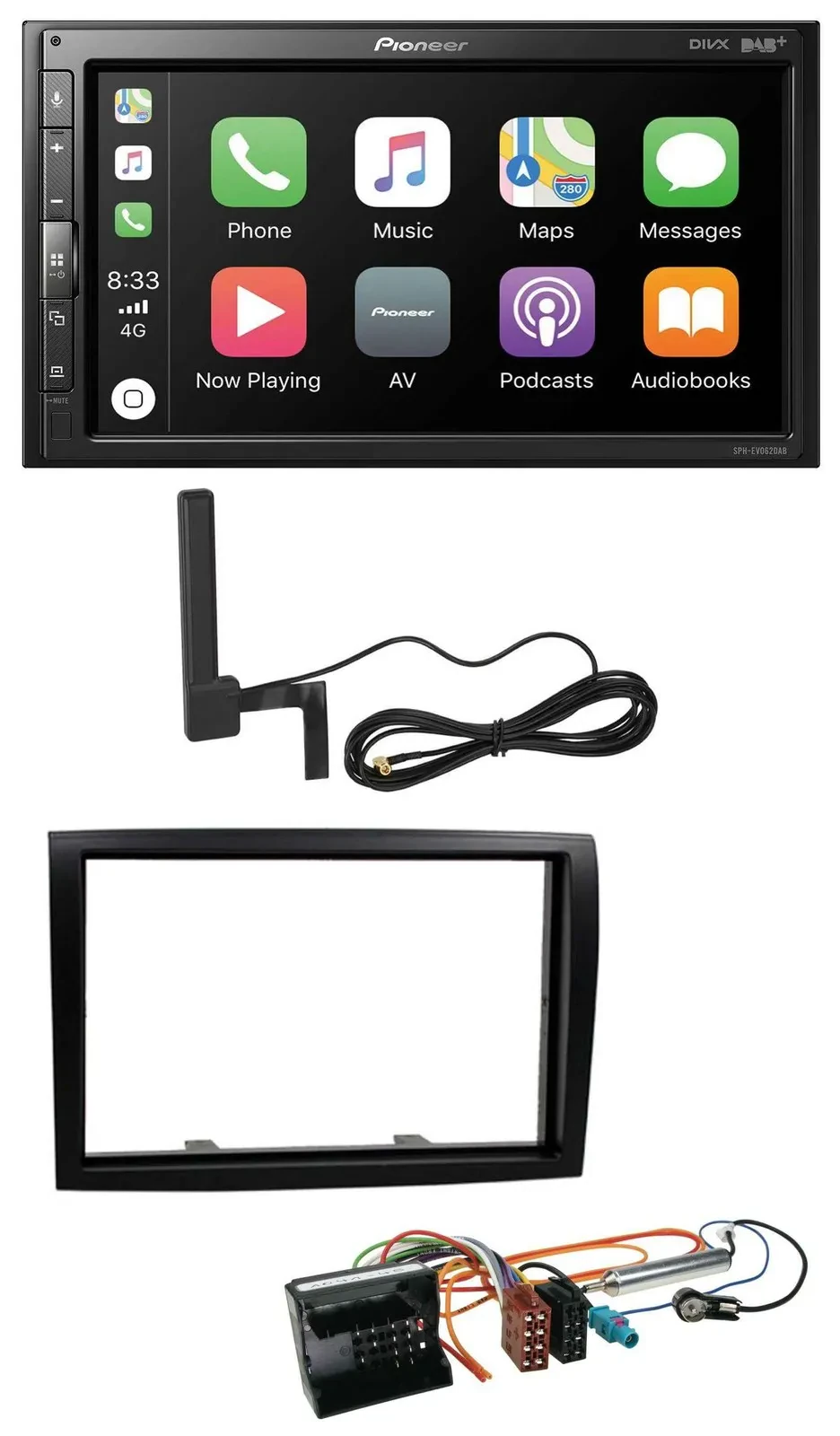 Автомагнитола для Citroen Jumper (2006–2011) Pioneer 2 DIN, USB, Bluetooth, DAB, MP3, черный