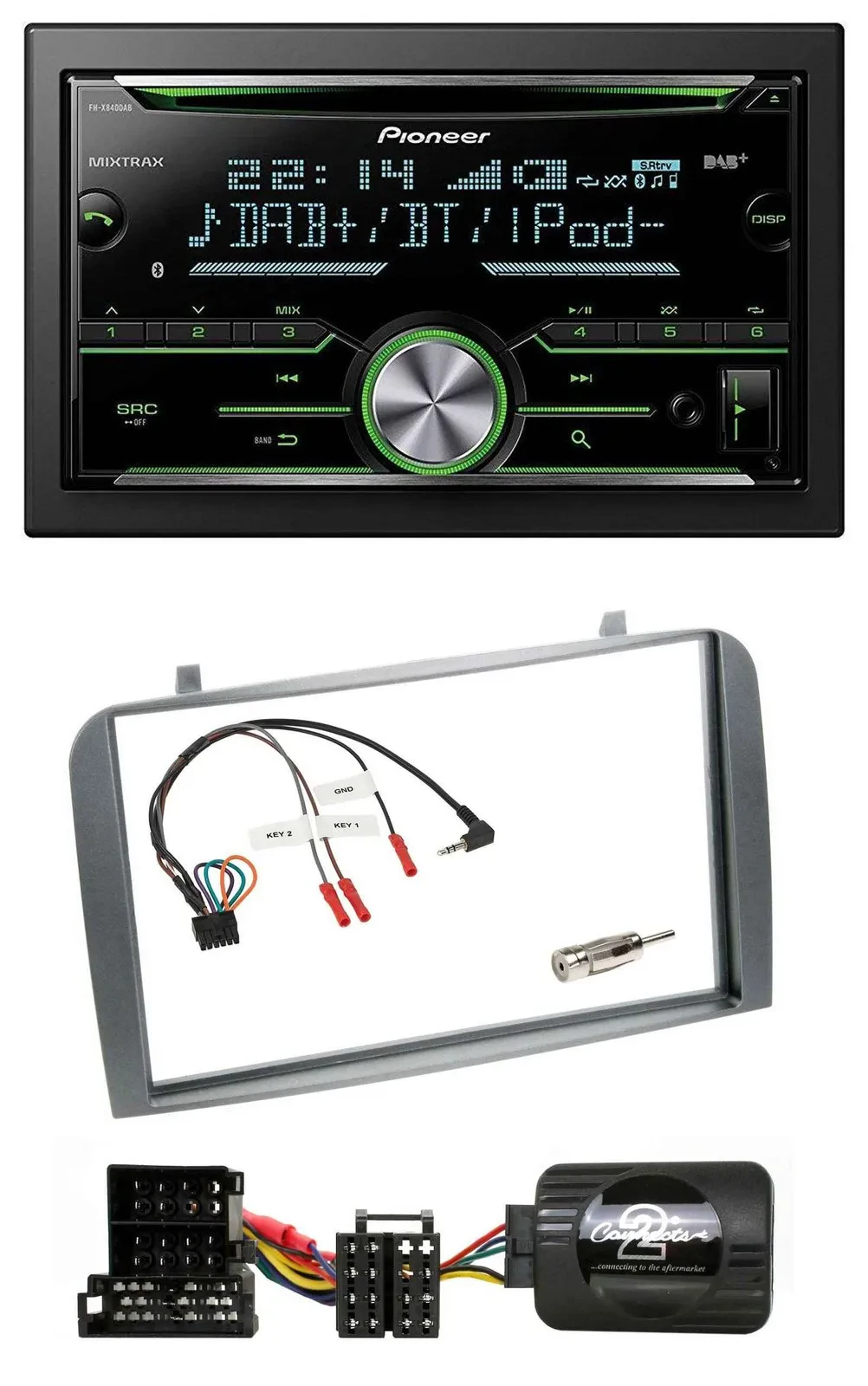 Pioneer Bluetooth Lenkrad DAB 2DIN USB CD Autoradio für Alfa Romeo GT 147 2000-2
