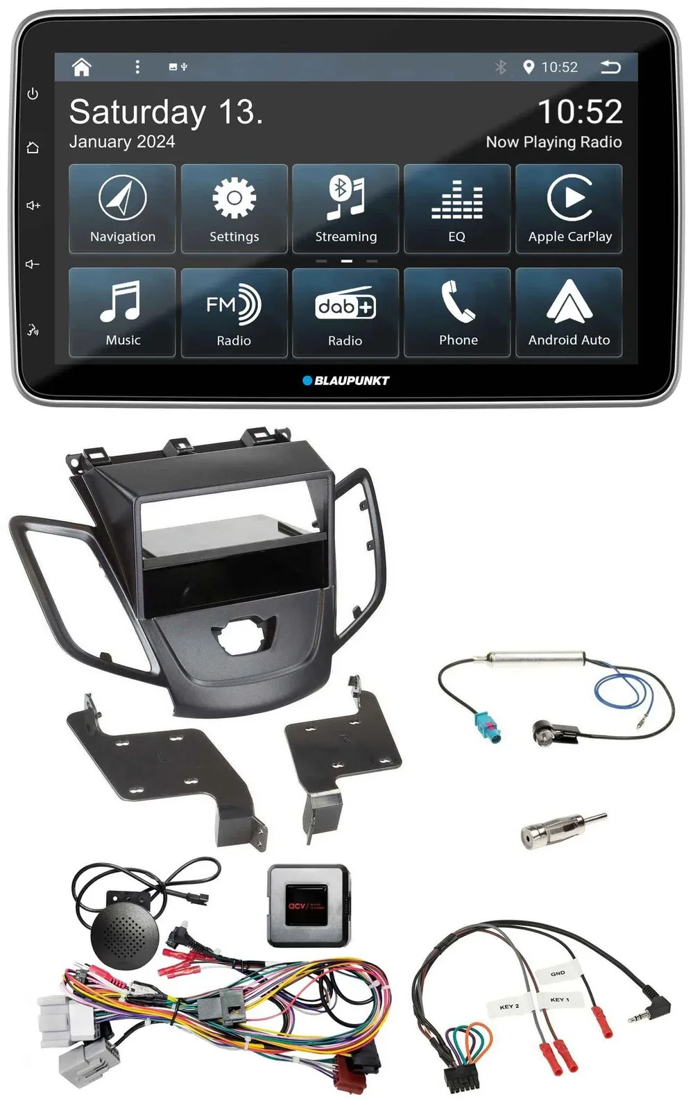 Blaupunkt USB DAB SD Lenkrad Bluetooth Autoradio für Ford Fiesta 10-13 ohne Disp