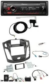 Автомагнитола для Ford Focus Pioneer DAB, USB, Bluetooth, поддержка кнопок на руле (DYB, 2011–2014)