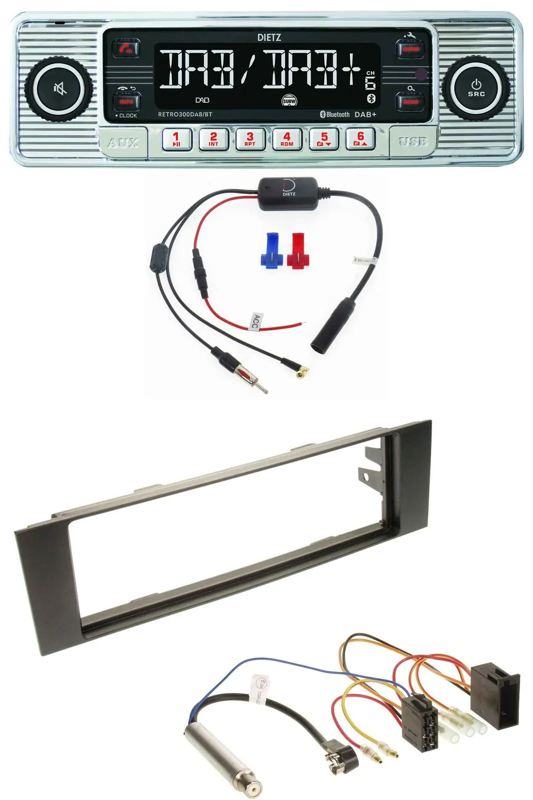 Dietz DAB USB MP3 Bluetooth Autoradio für Audi A3 (8P, 03-06) - ISO
