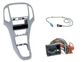 Einbauset DIN Autoradio für Opel Astra J ab 2009 Platin silber