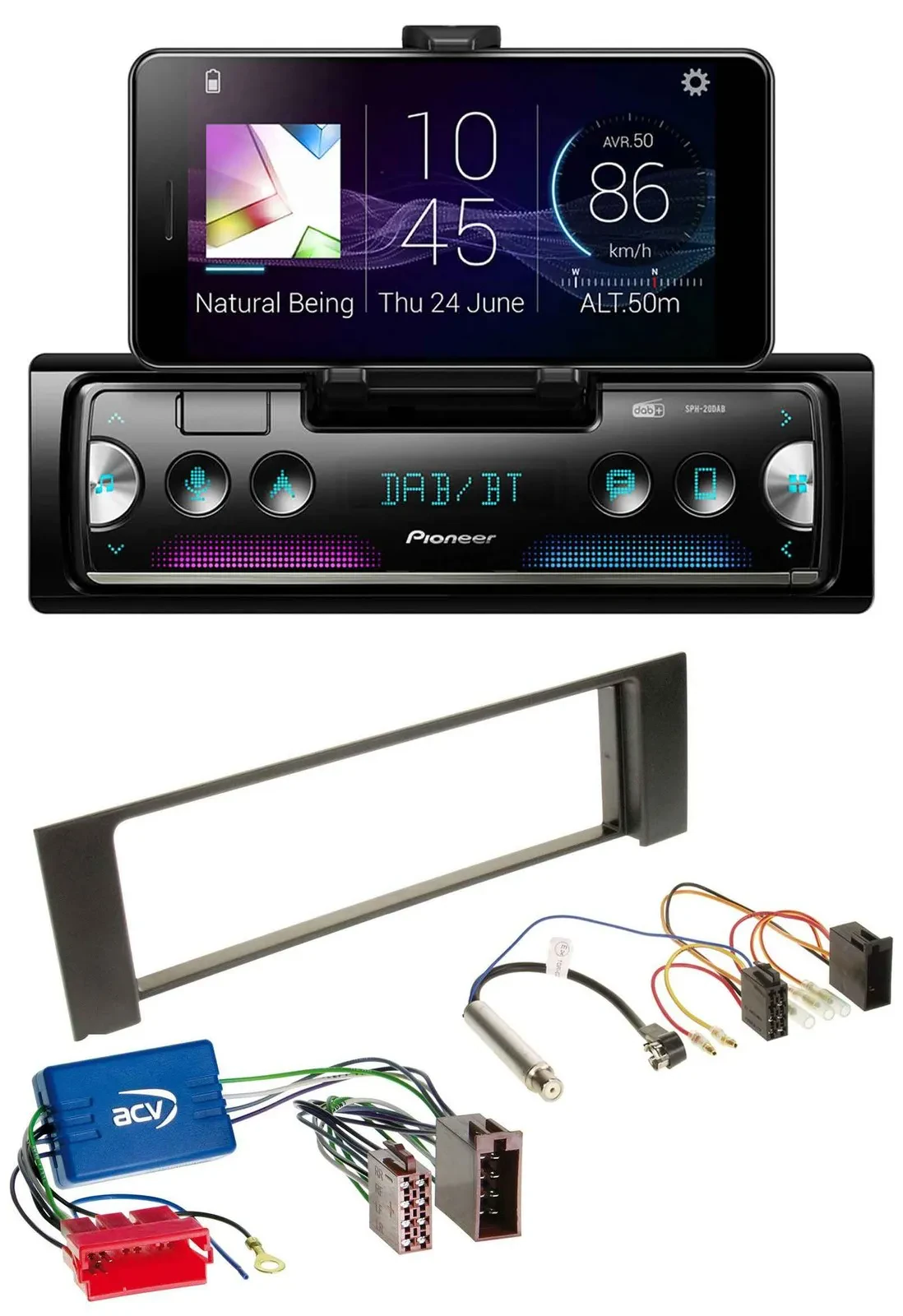 Pioneer USB MP3 Bluetooth DAB Autoradio für Audi A4 B6 00-04 Aktivsystem Mini-IS