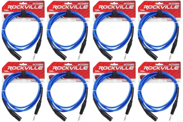 Коммутационный кабель Rockville RCXMB6-BL Blue 1.8 м (8 штук)