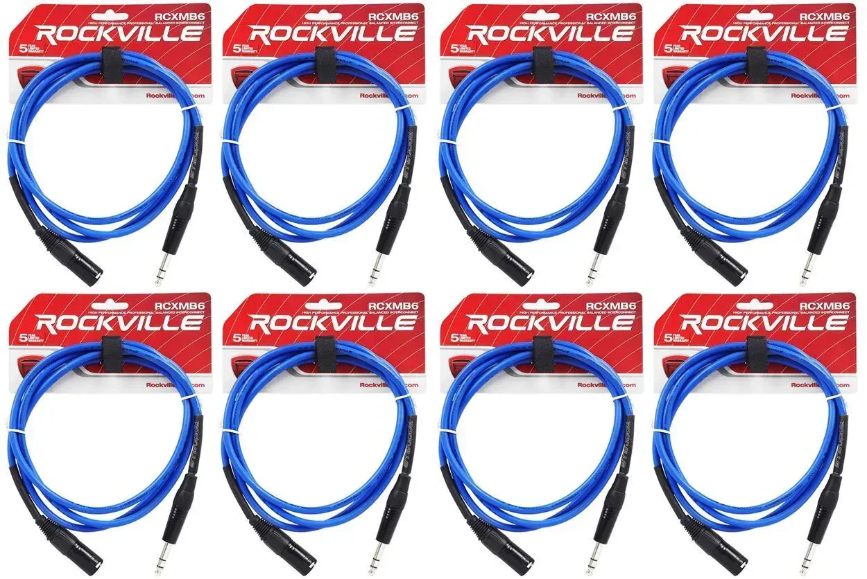 Коммутационный кабель Rockville RCXMB6-BL Blue 1.8 м (8 штук)