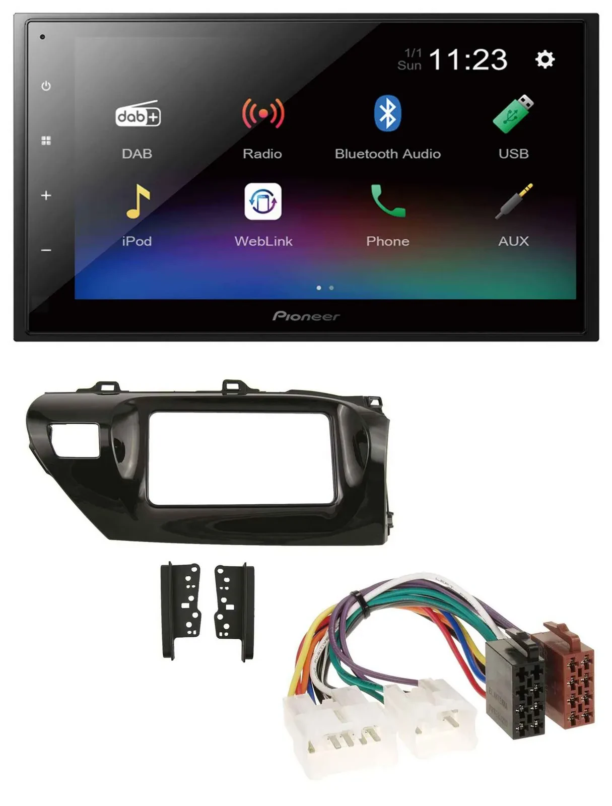 Pioneer USB Bluetooth DAB 2DIN MP3 Autoradio für Toyota Hilux (2015-2020)