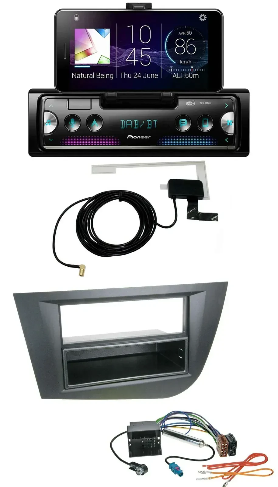 Автомагнитола для Seat Leon (с 2005) Pioneer DAB Bluetooth MP3 USB черный