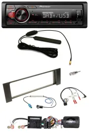 Pioneer MP3 DAB 1DIN Lenkrad USB Autoradio für Audi A4 00-04 B6 Quadlock Fakra