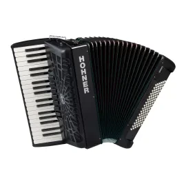 Hohner Bravo III 96 Chromatic Piano Key Accordion Jet Black