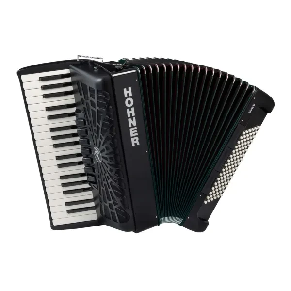 Hohner Bravo III 96 Chromatic Piano Key Accordion Jet Black