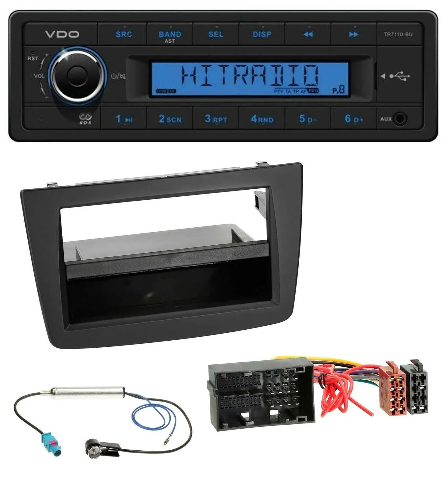 VDO AUX 1DIN MP3 USB Autoradio für Alfa Romeo Mito 955 ab 14 schwarz