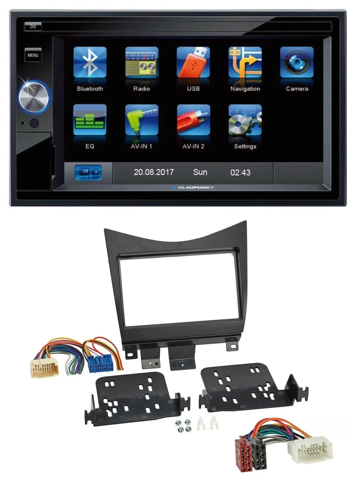 Автомагнитола для Honda Accord 2002–2008 Blaupunkt 2DIN, Bluetooth, USB, AUX, SD, MP3, черная