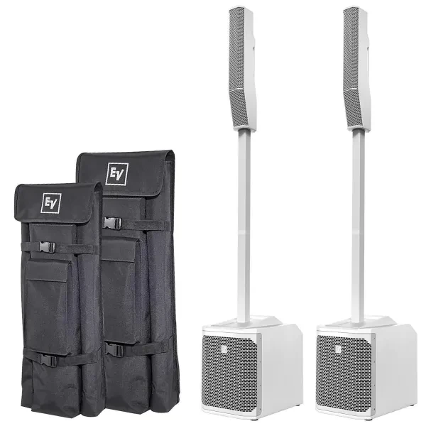 Electro-Voice EVOLVE 30M Powered Portable DJ PA Column Speaker System White Pair
