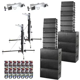 (12) DAS Event 210A Dual 10" Powered Line Array Speakers + (6) Subwoofers Pack